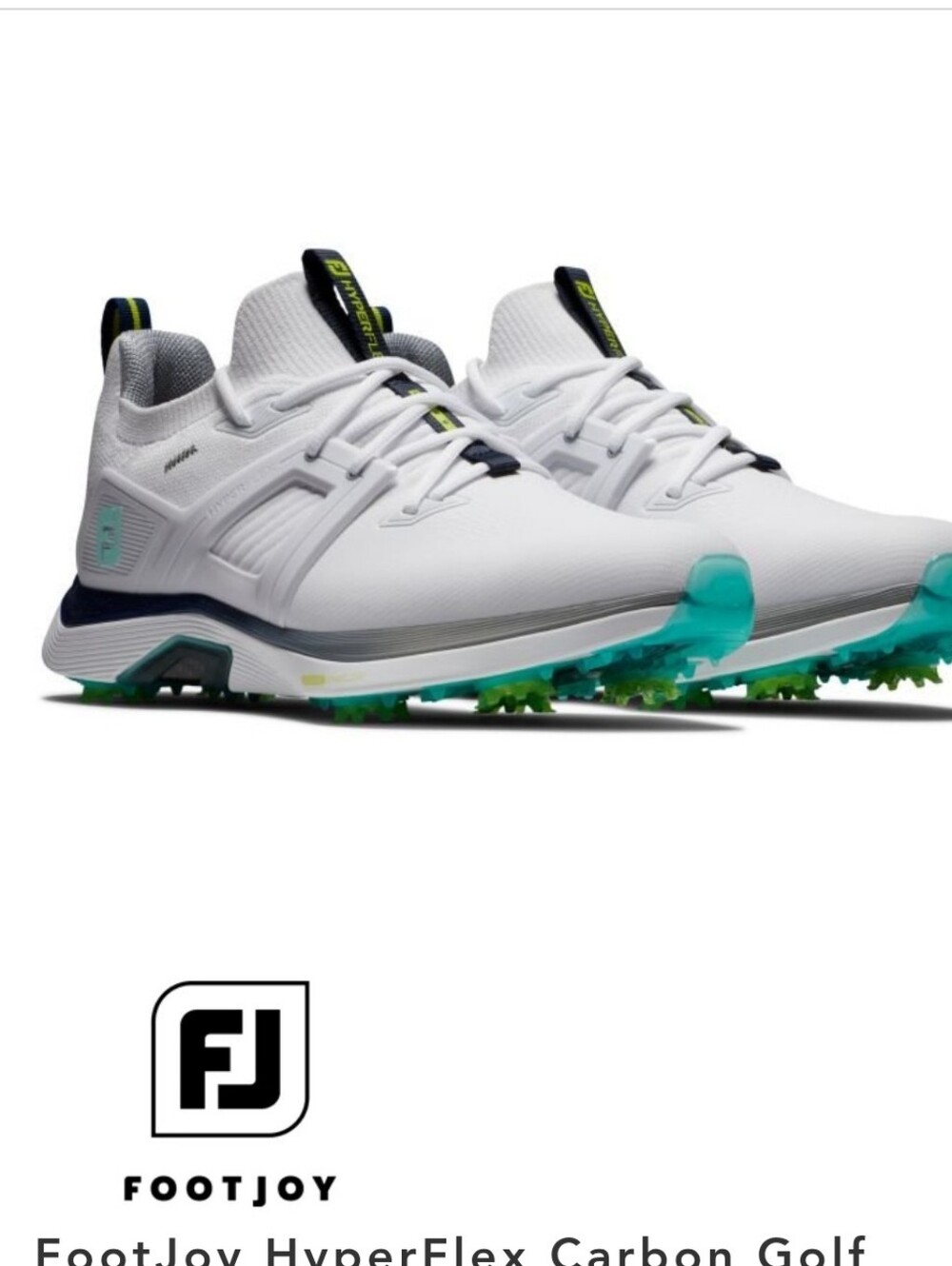 FootJoy Men's Athletic Golf Shoes in White with Teal and Navy Accents